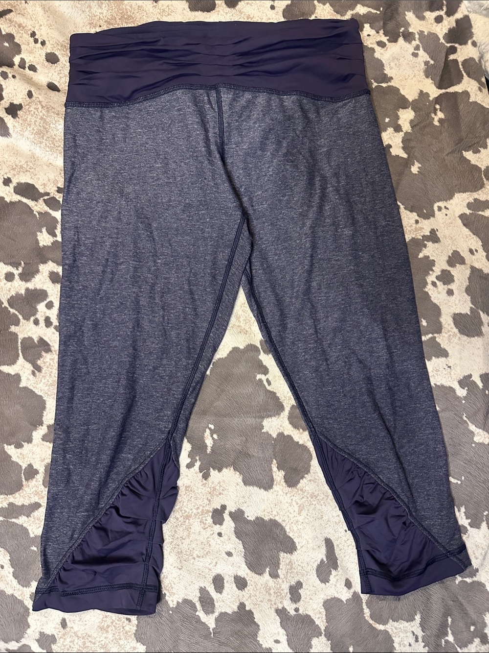 Lululemon Embrace Crop in the colorway Heathered Cadet Blue / Cadet Blue